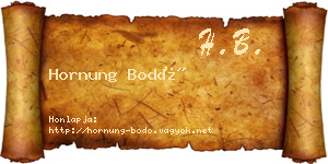 Hornung Bodó névjegykártya